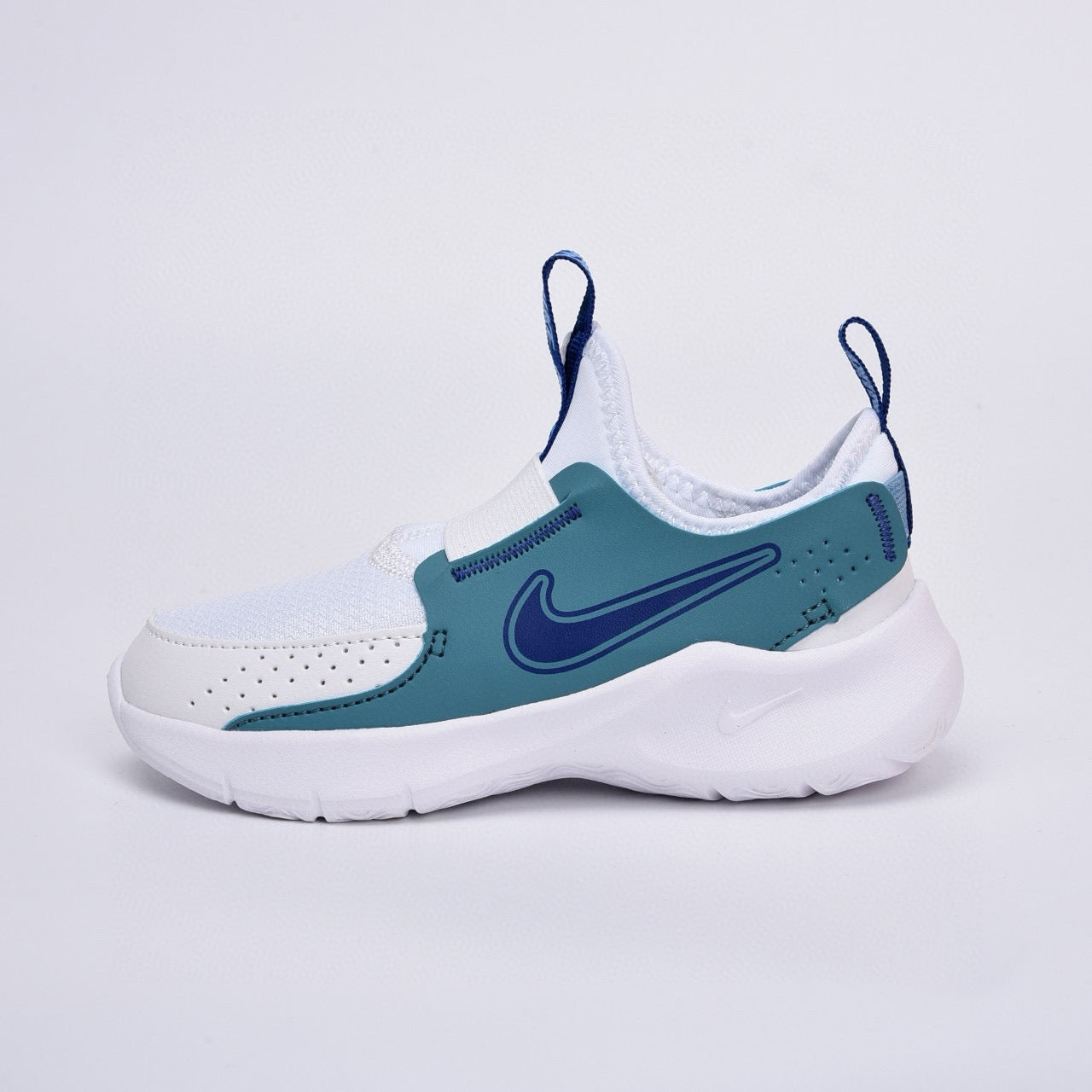 Nike slip-on running shoes" white, greenish-blue"