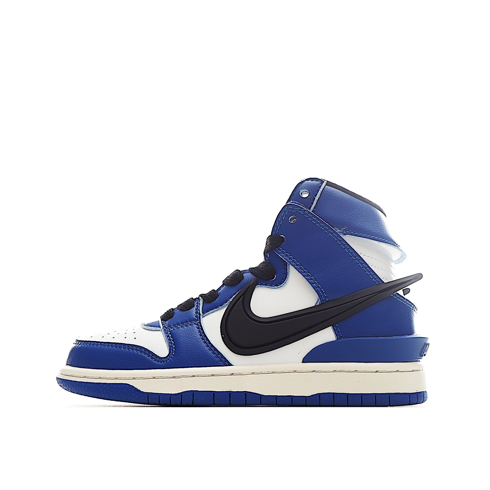 Nike Dunk High Top Swoosh " white, blue"