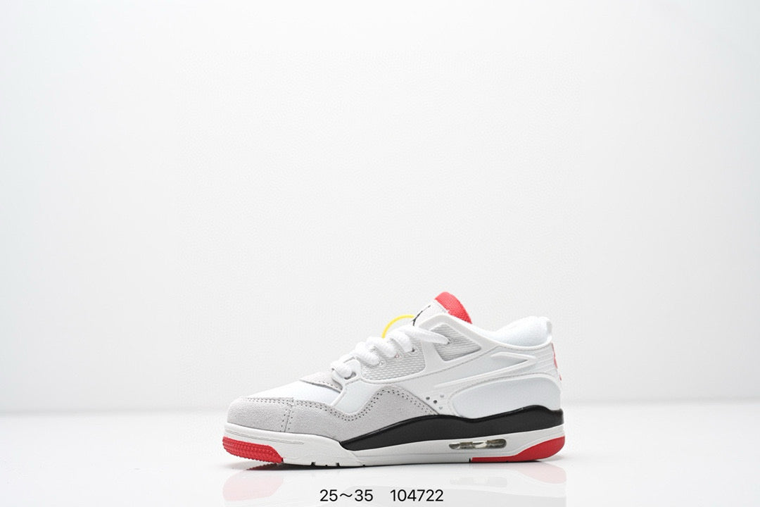 Jordan 4 low-top air cushion basketball shoes" white, red"