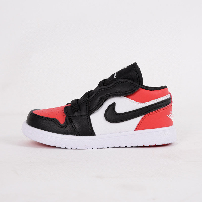 Jordan low top elastic band" white, black, red"