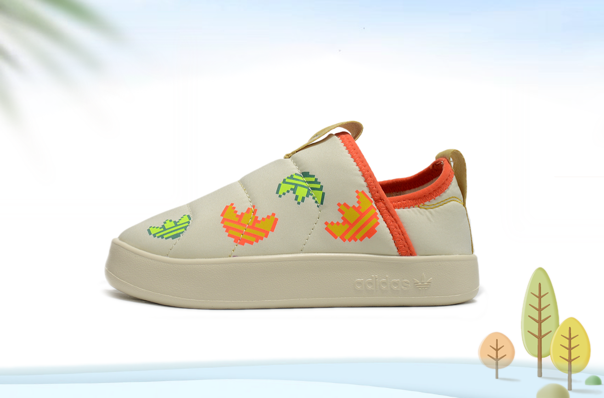 Adidas 360C velvet children's shoes " cream, orange"