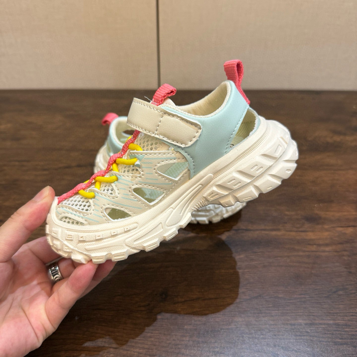 Adidas tire bottom beach shoes" cream"