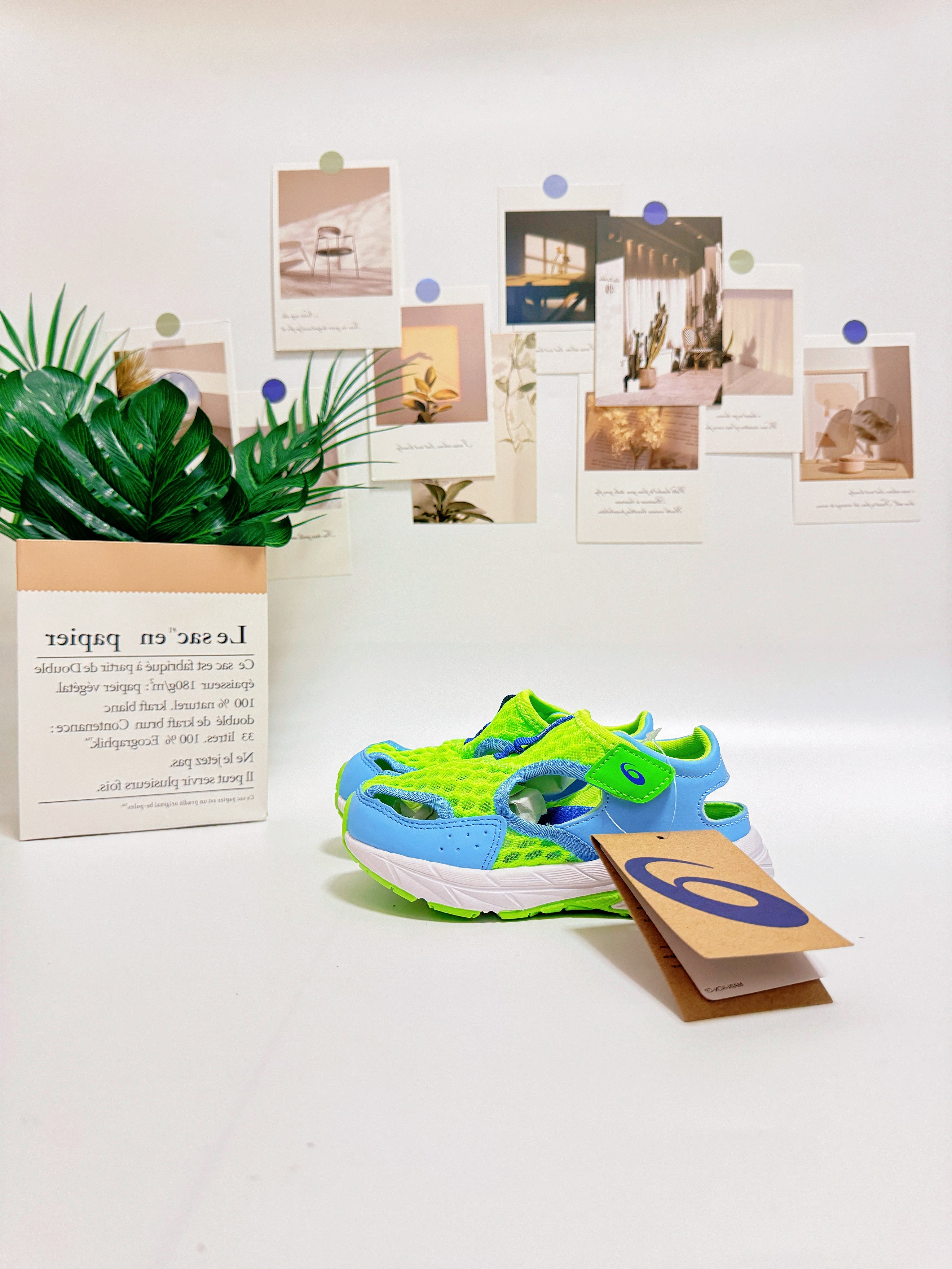 YSS new Velcro sandals "lime green, blue"