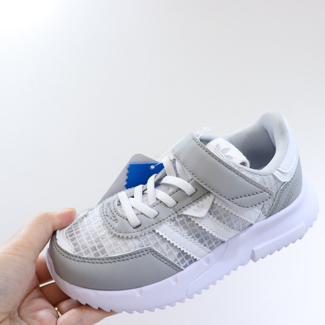 Adidas clover lightweight soft sole" white, gray"
