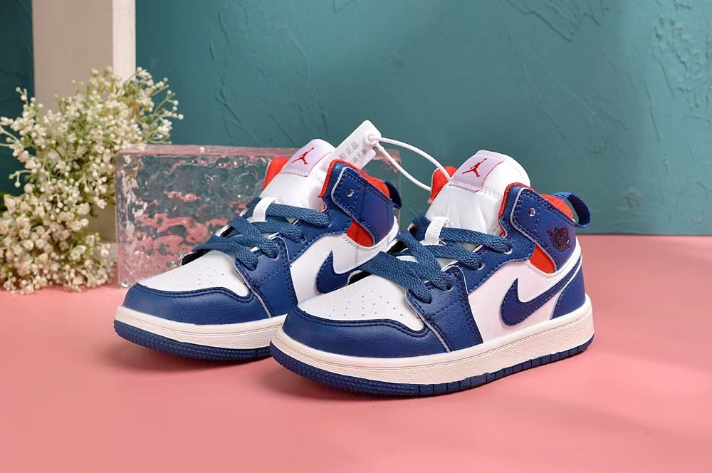 Jordan AJ1 children's shoes" white, blue"