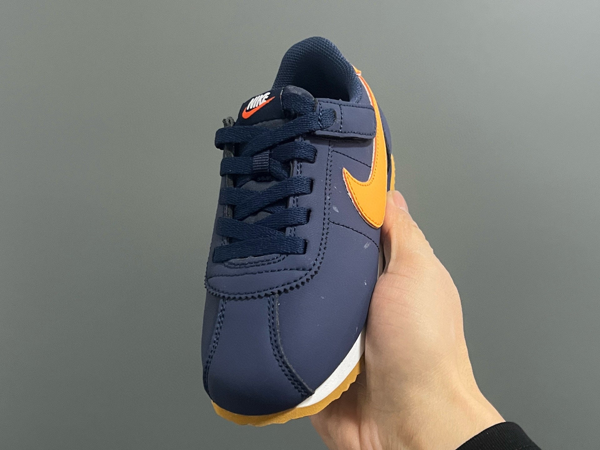 Nike Forrest Gump Classic Velcro Kids Shoes" Navy"