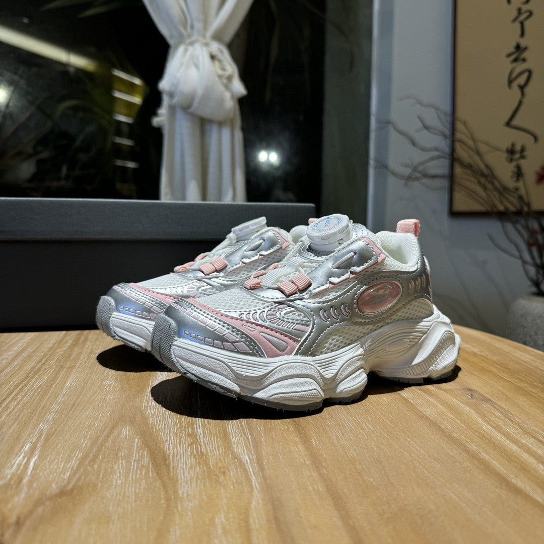 NB New Balance Retro Daddy Style Casual Sports Running Shoes" white, silver, pink"