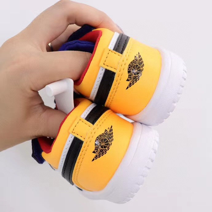 Jordan low top elastic band" white, yellow, blue"