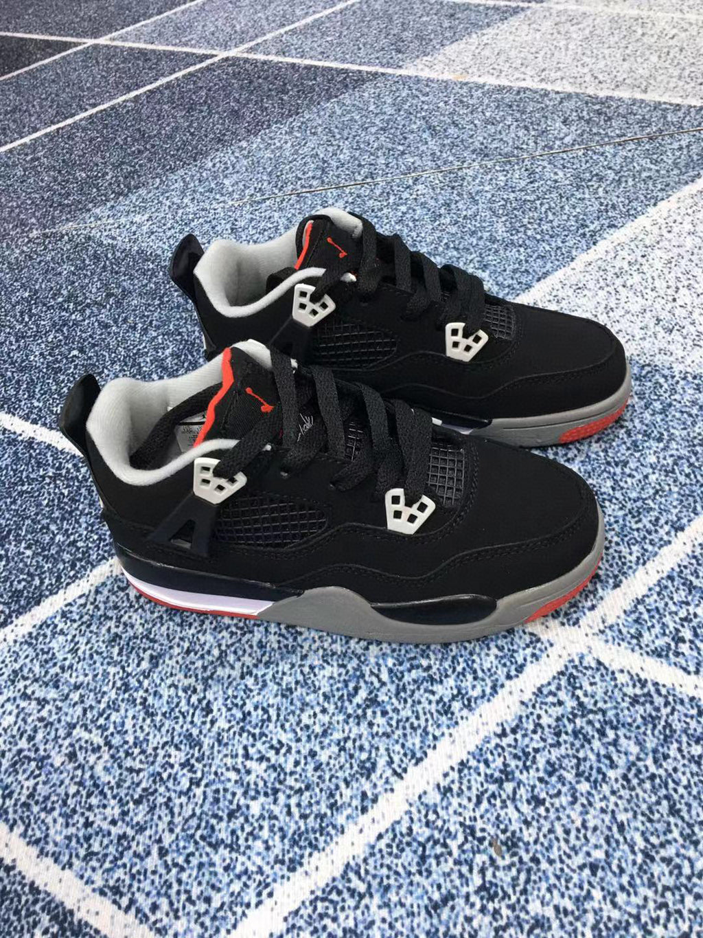 Jordan 4 children's sports shoes" black"