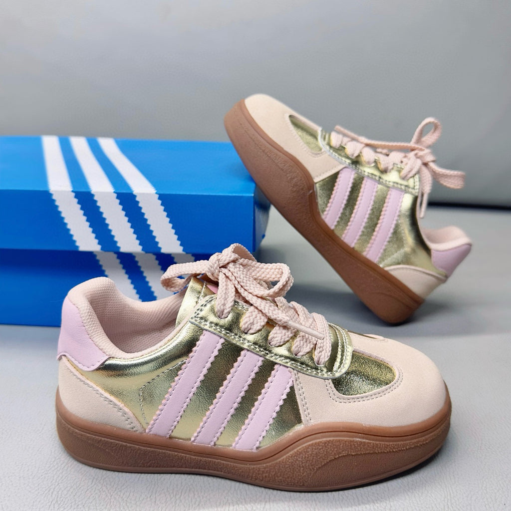 Adidas third generation children's German training shoes" pink, silver"