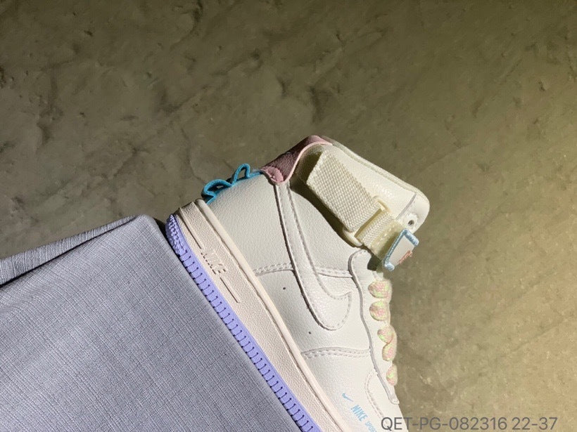 High-top Macaron Air Force" white"