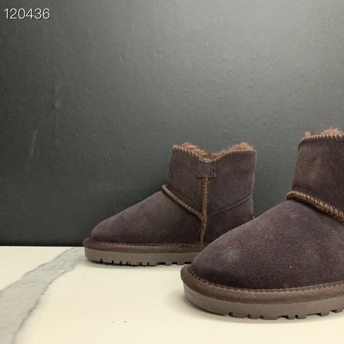 UGG mahogany buckle children's snow boots"  dark brown"
