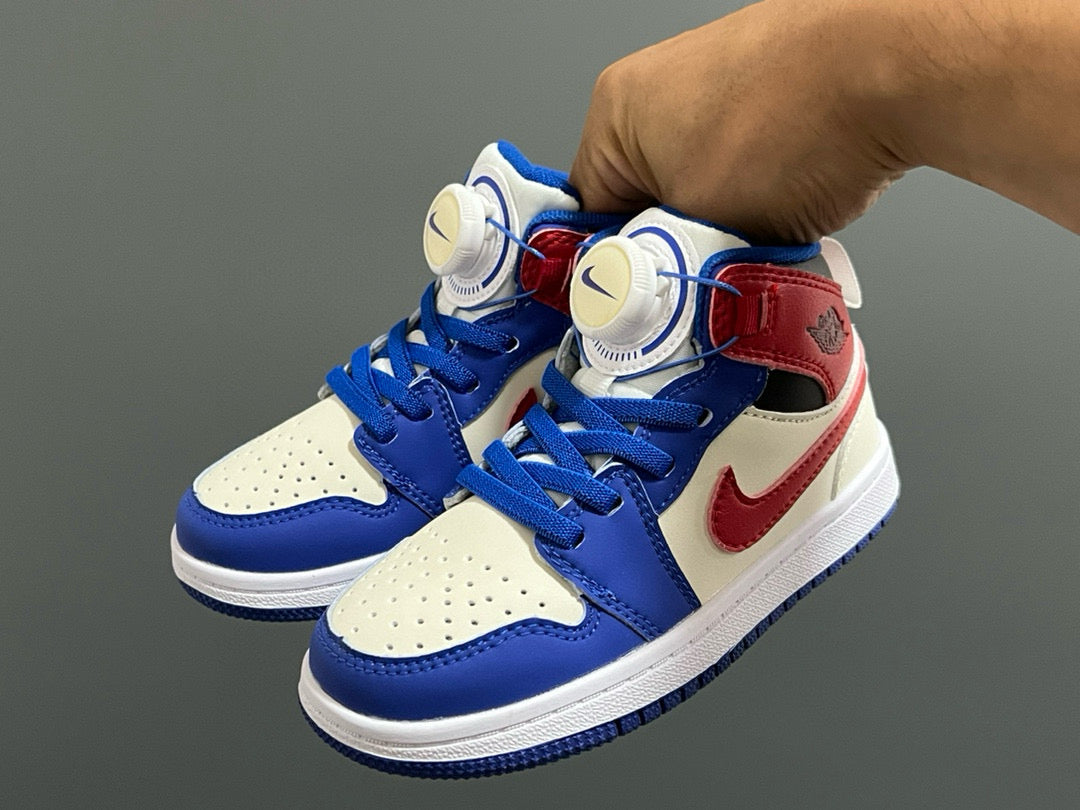 Joe 1 Zhongbang lock children's sports shoes" cream , blue, red"