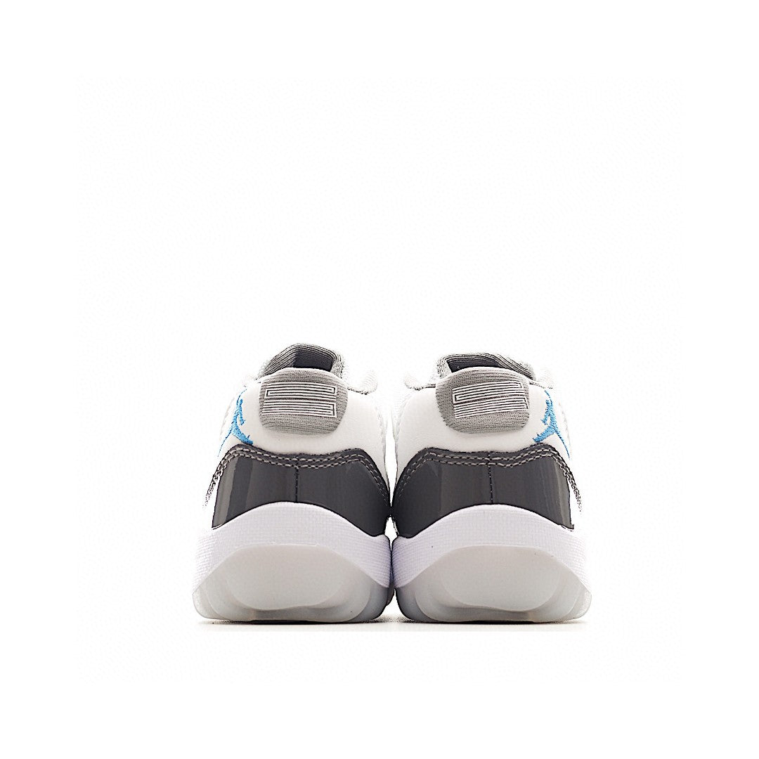 The classic AJ11 is back, mid-top" white, gray"