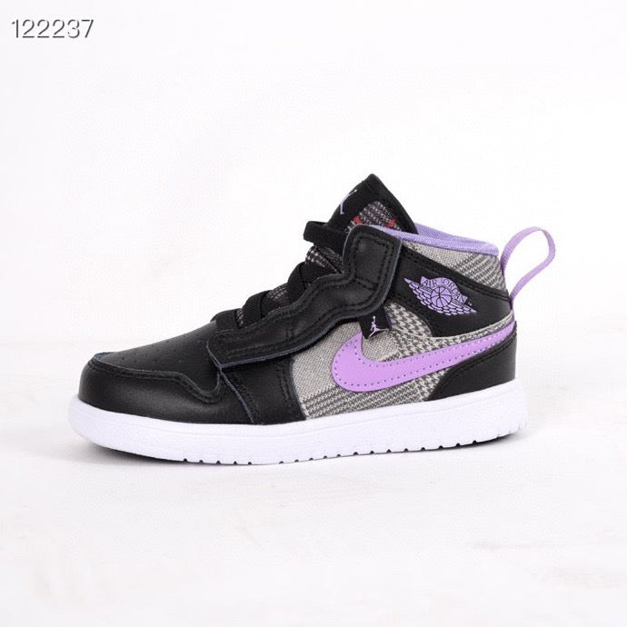 Jordan high top elastic band" black, purple, gray"