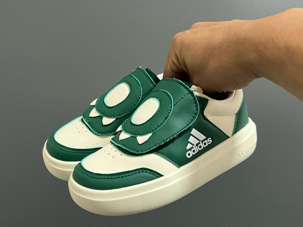Adidas Little Dragon joint Velcro children's shoes" cream, green"