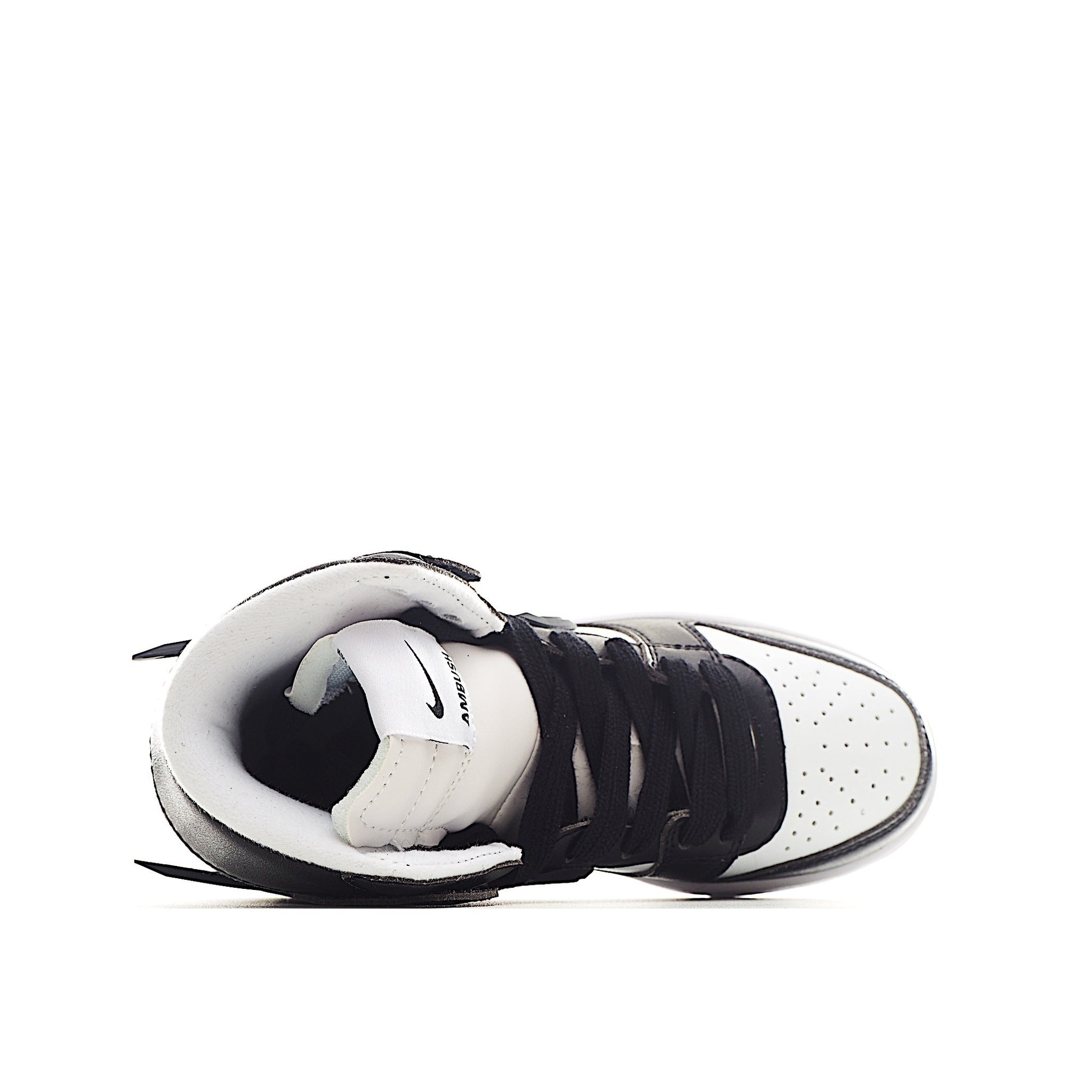 Nike Dunk High Top Swoosh " white, black"