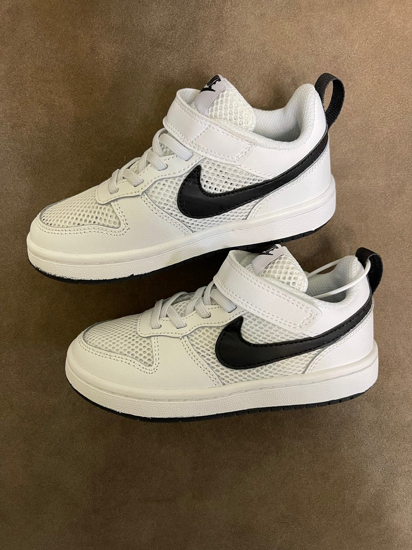 NIKE workwear Air Force One mesh elastic band Velcro children's shoes" white"