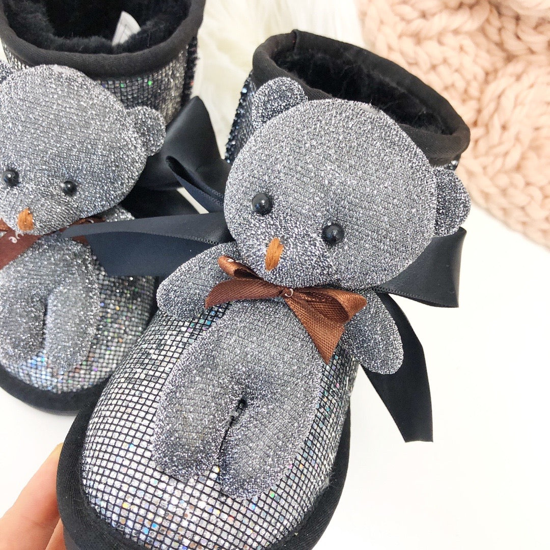 UGG Bear Snow Boots"silver and black"