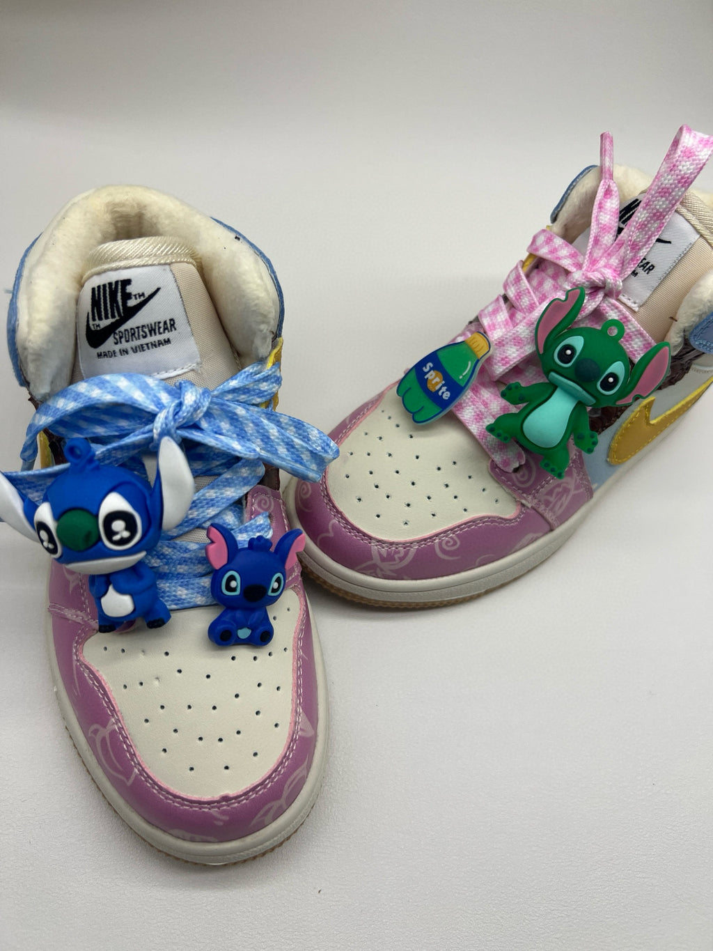 Joe One Cartoon Doll Accessories High Top Sneakers " Cream, purple"