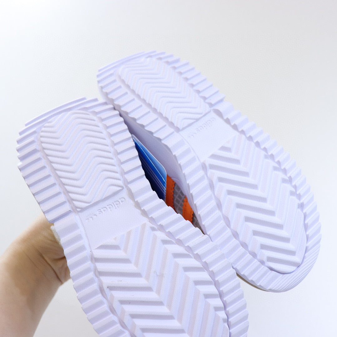 Adidas clover lightweight soft sole" beige, white, orange"
