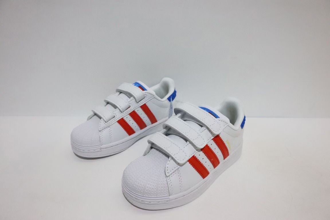 Shell toe two-layer cartoon children's shoes" white, red"