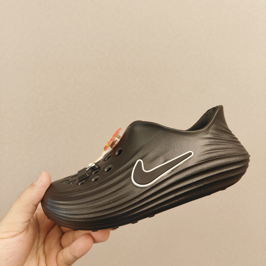 Nike hole beach sandals parent-child style" dark olive green"