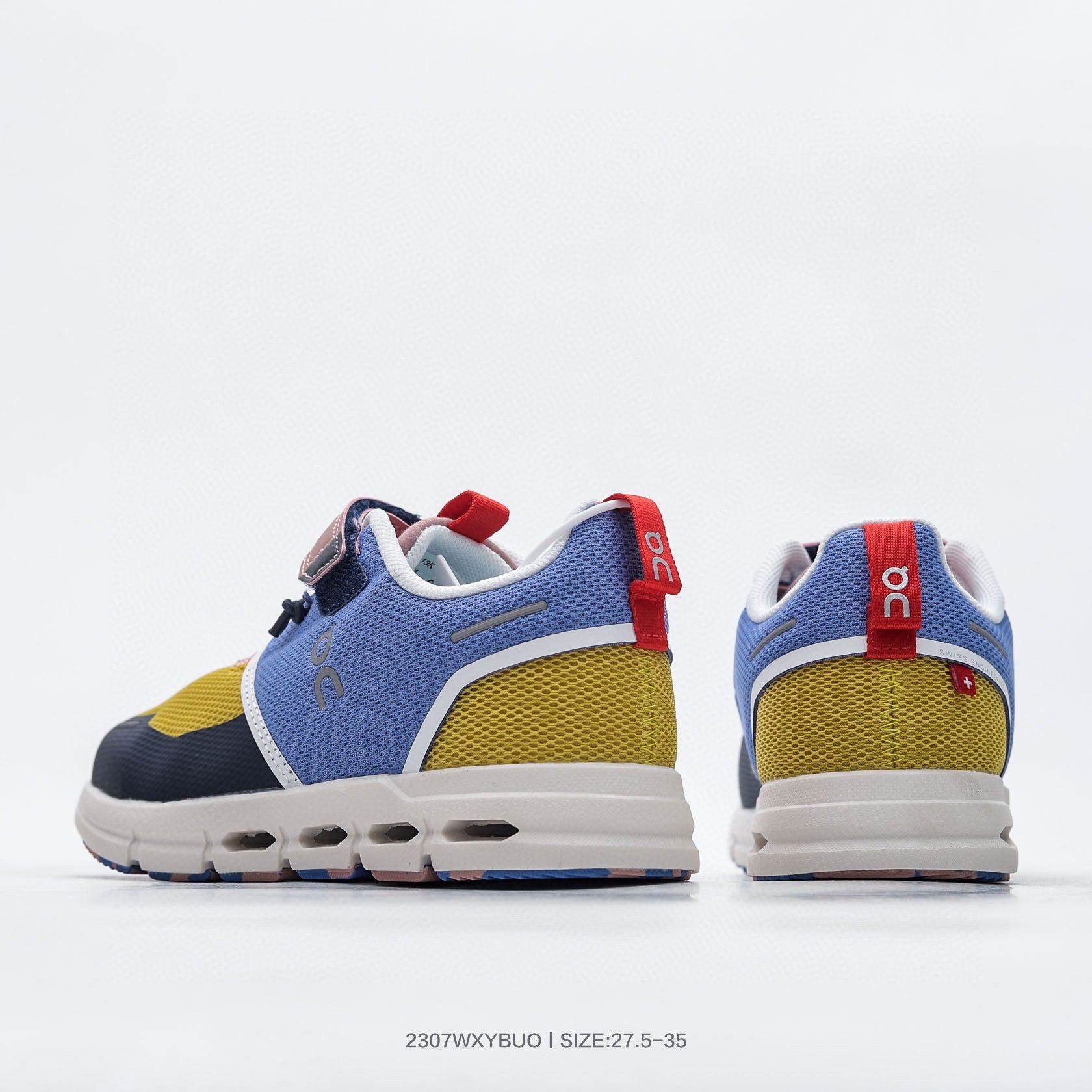 ON Cloud running comprehensive sports shoes "  yellow, navy"