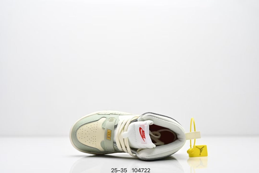 Jordan 312 high top children's shoes full second layer leather" light green, cream, light blue"