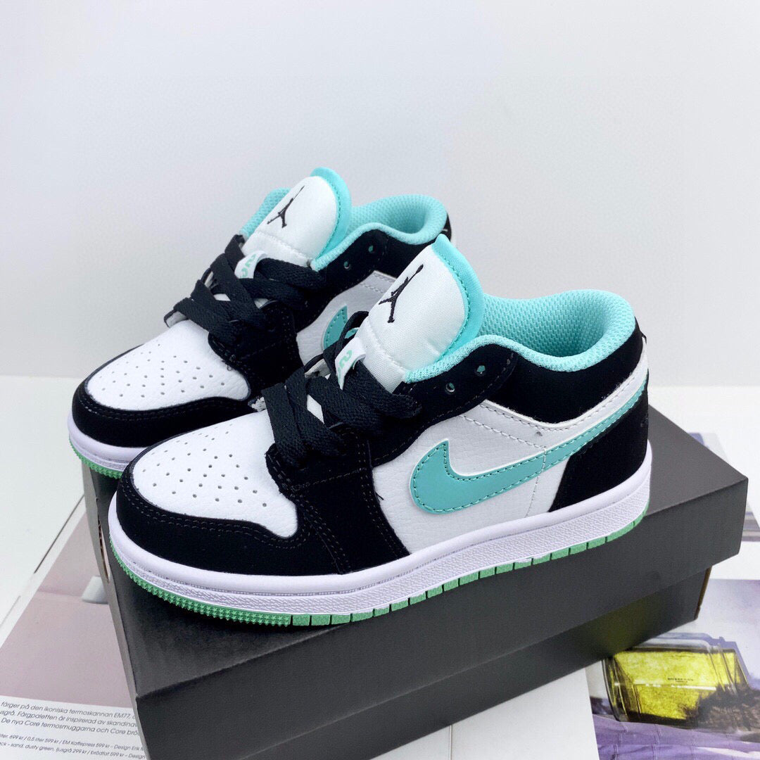 Joe 1 low-top children's shoes" black, white, mint green"