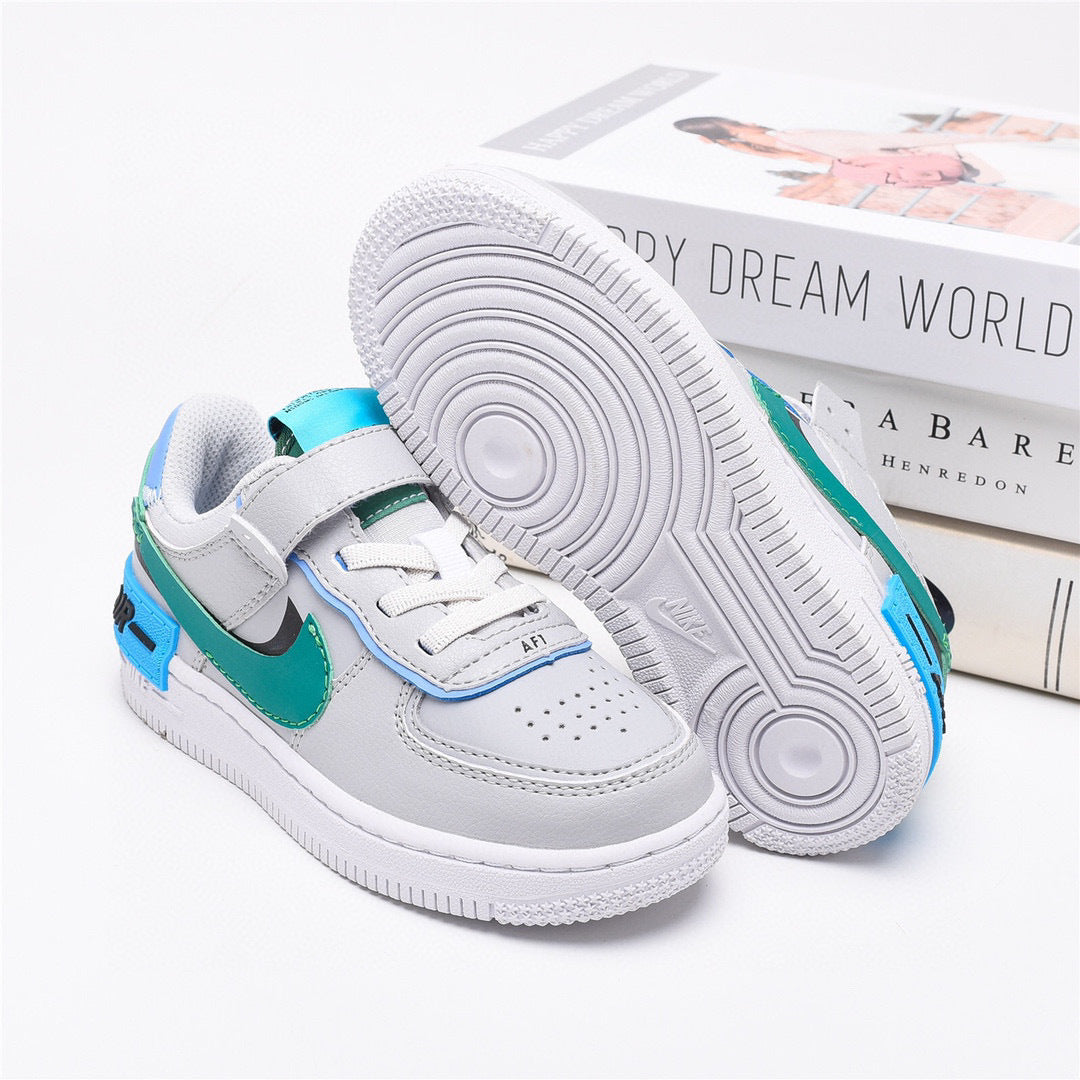Air Force Macaron Velcro " white, Turquoise"