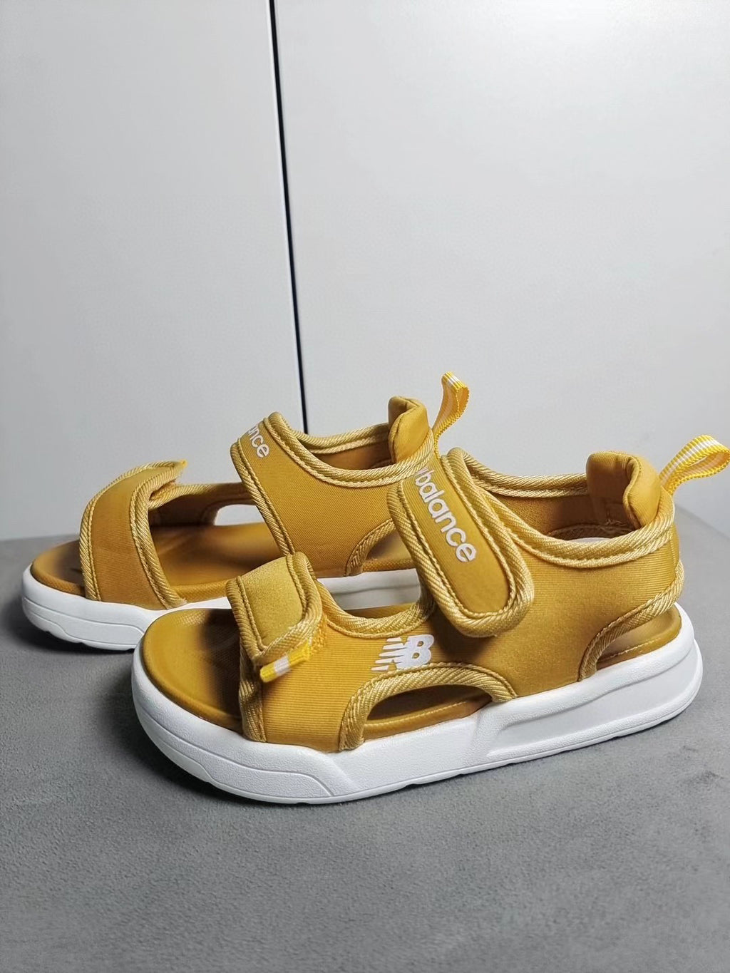 NB double velcro sandals" gold yellow"