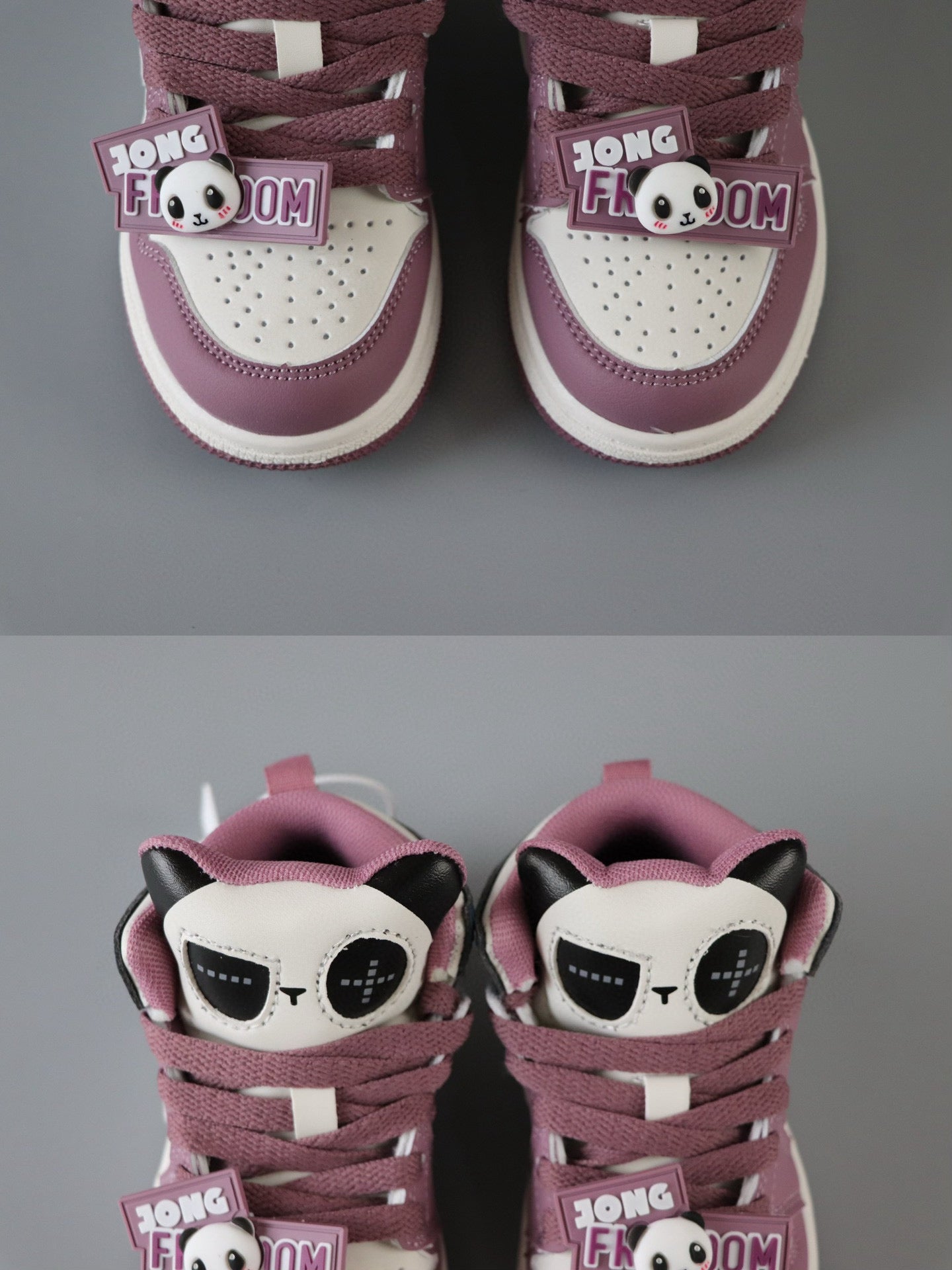 AJ Jordan Panda Light Shoes" cream, dark purple"