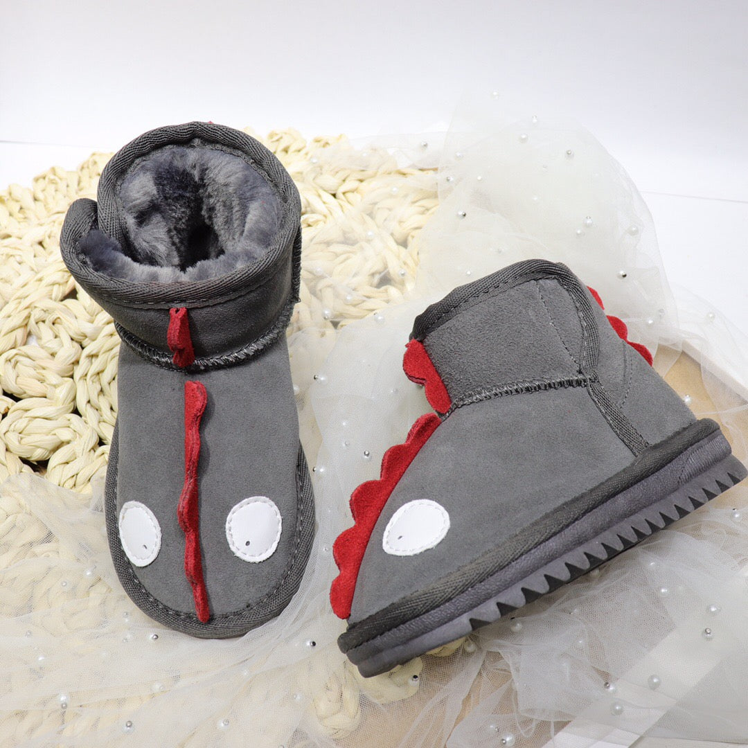 Ugg Velcro Dinosaur Children's Snow Boots" gray"