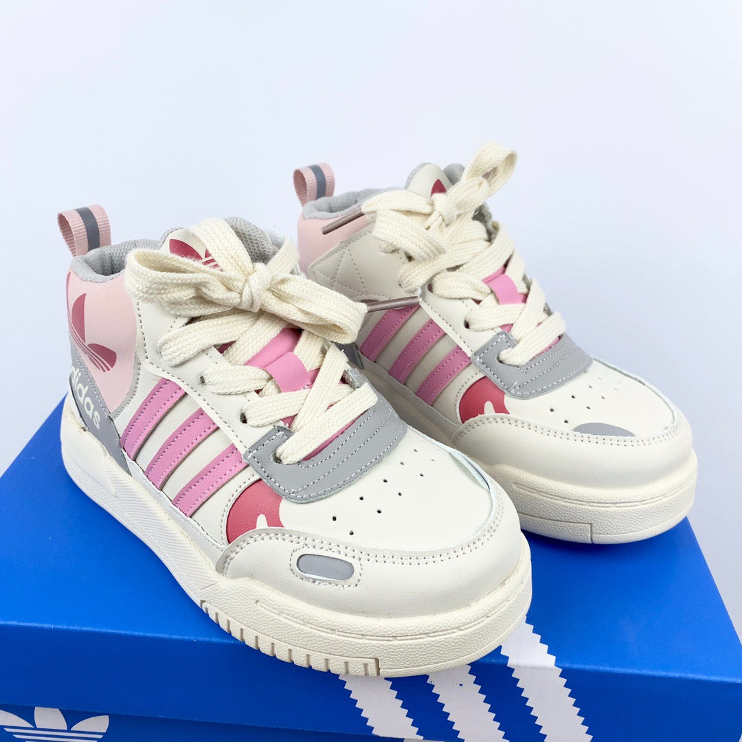 Adidas mid-section sneakers" white, pink'