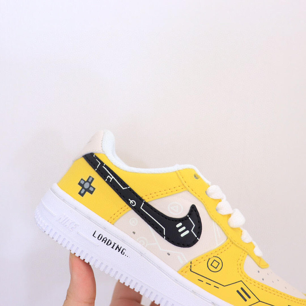 Air Force low-top lace-up sneakers" yellow, white"