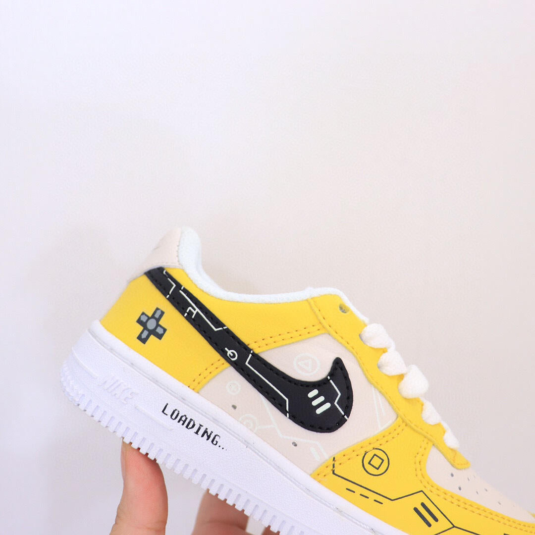 Air Force low-top lace-up sneakers" yellow, white"
