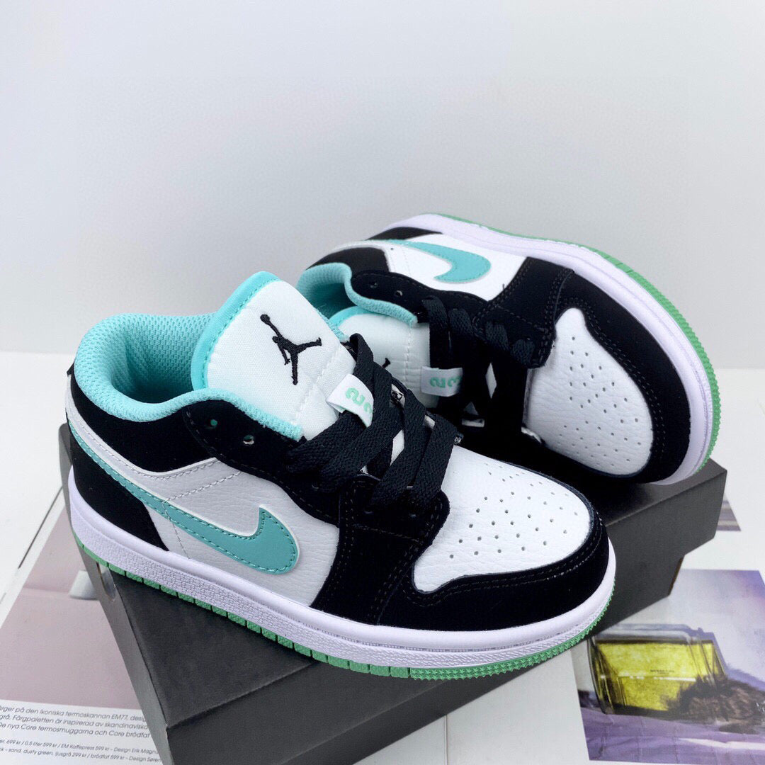 Joe 1 low-top children's shoes" black, white, mint green"