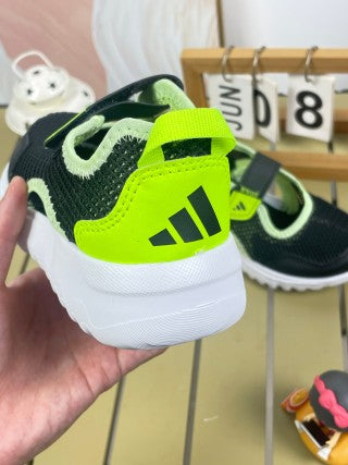 AD children's sandals" Black &Lime Green"