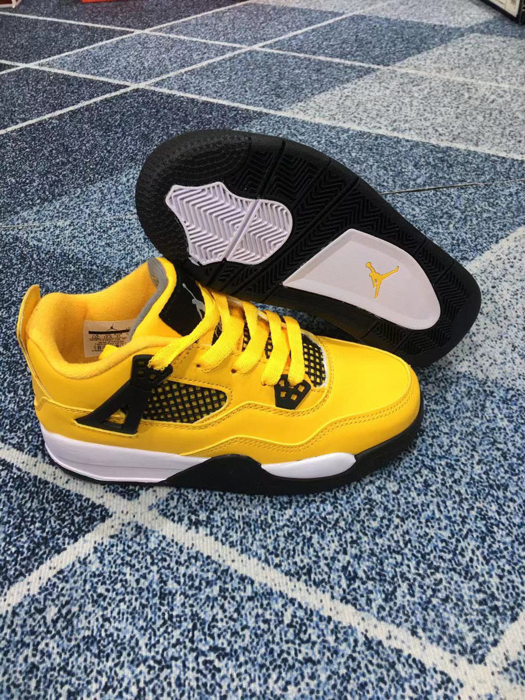 Jordan 4 children's sports shoes" Yellow"