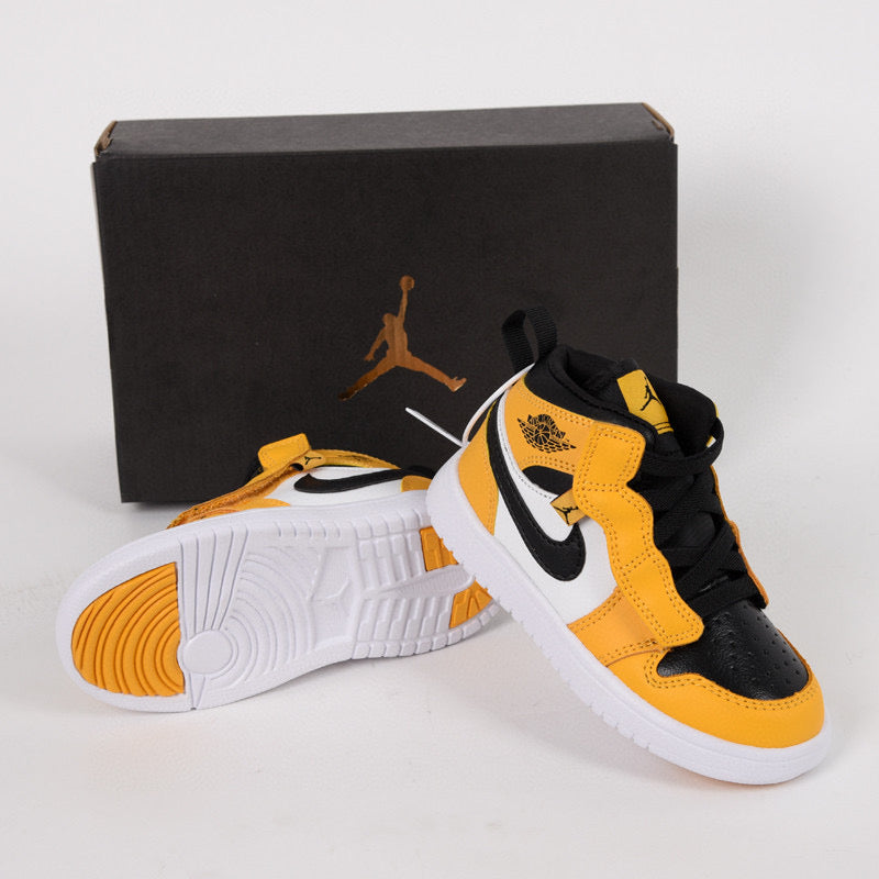 Jordan high top elastic band" white, black, yellow"