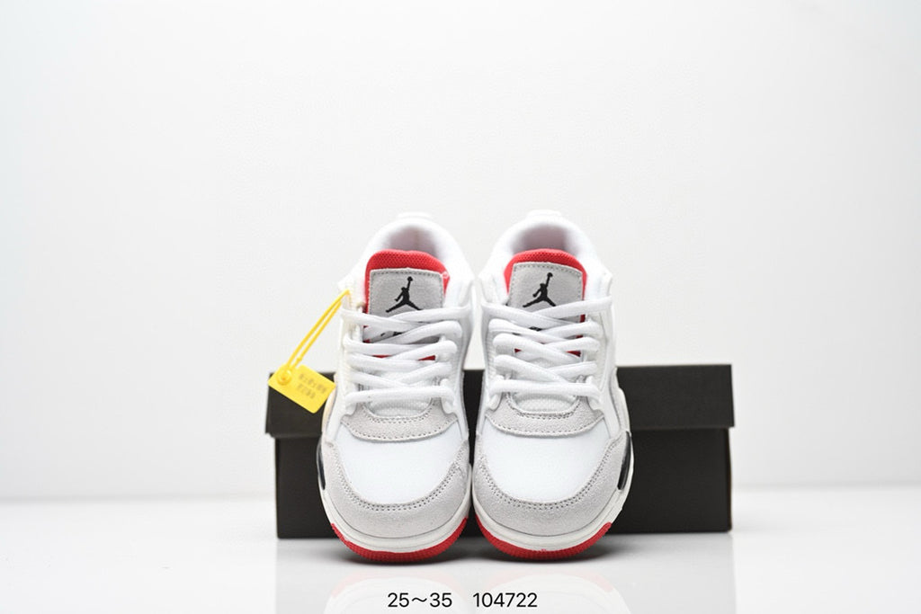 Jordan 4 low-top air cushion basketball shoes" white, red"
