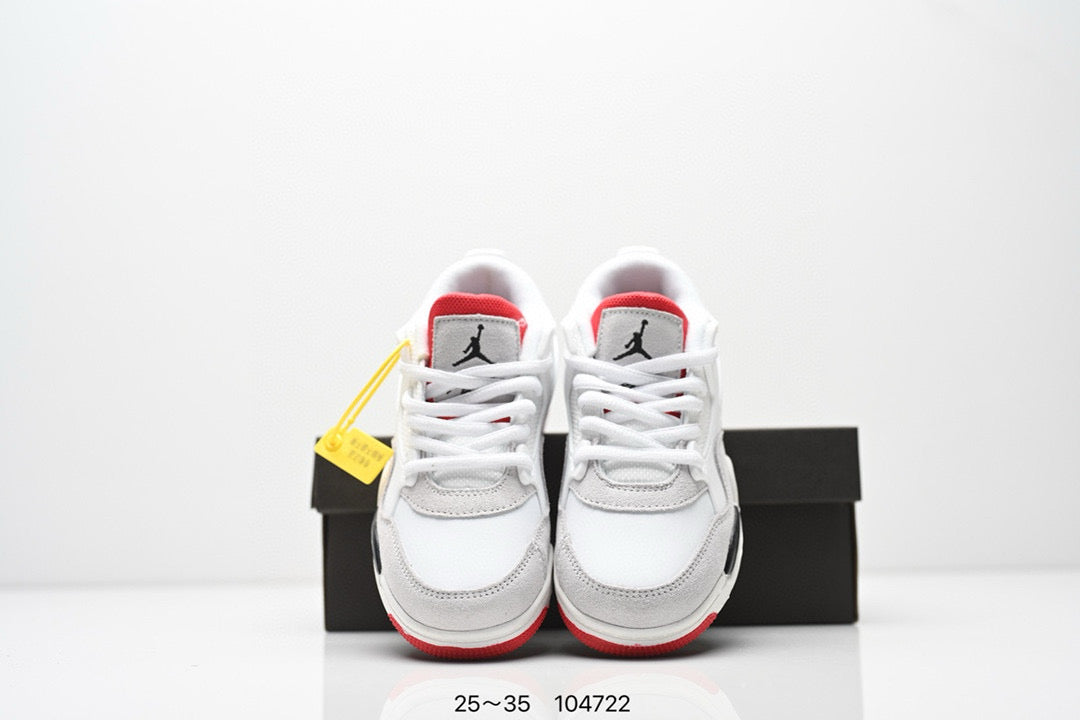 Jordan 4 low-top air cushion basketball shoes" white, red"