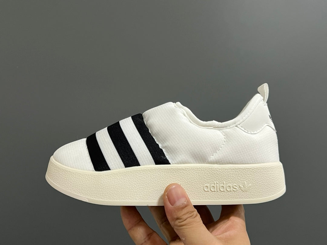 Adidas Bread Children's Slip-On Cotton Shoes" white"