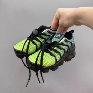 Nike AIR MAX plus full-length air cushion"  lime green, & light blue"