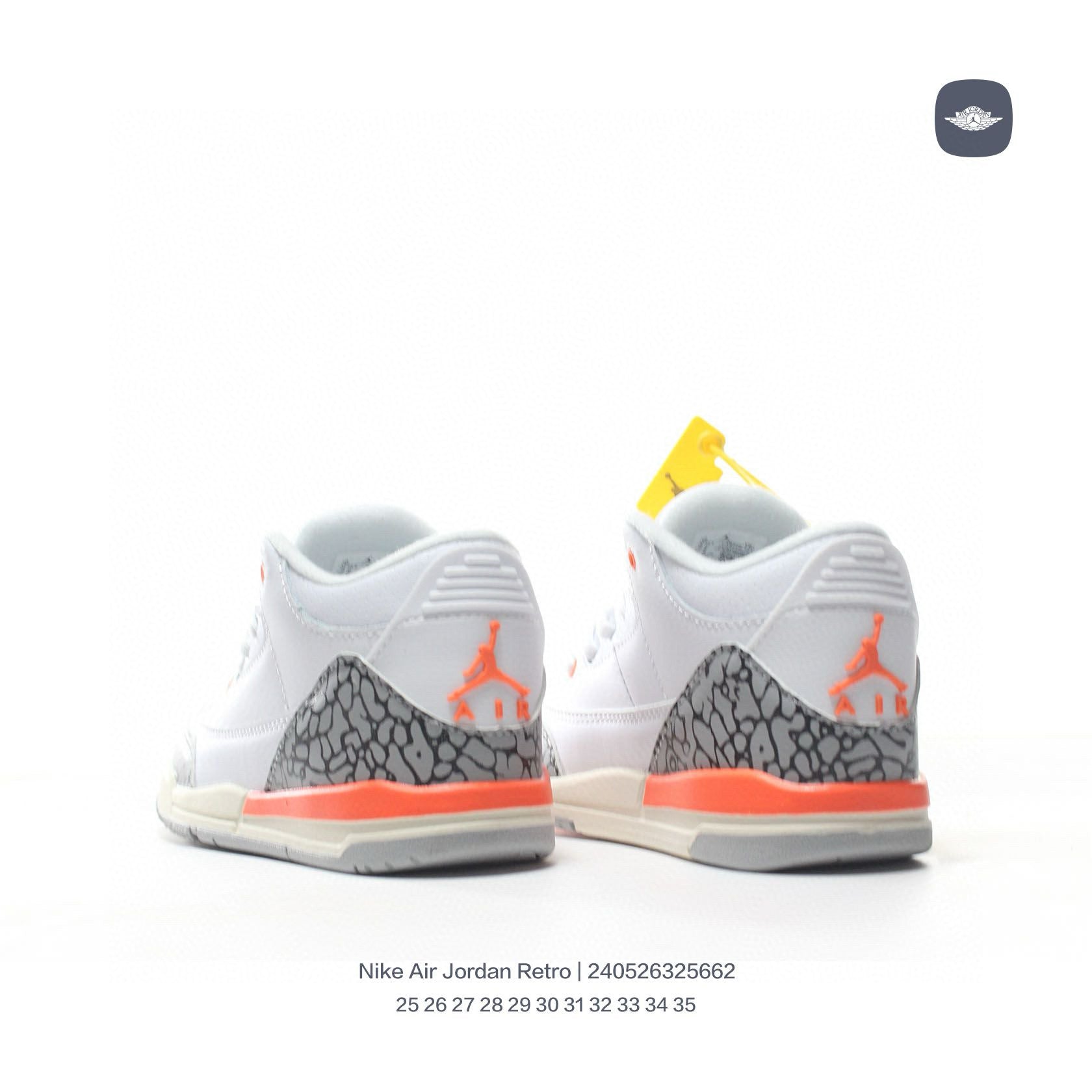 Joe 3" white, cream, orange"