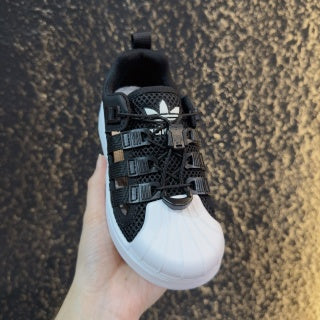 adidas shell toe sandals" black"