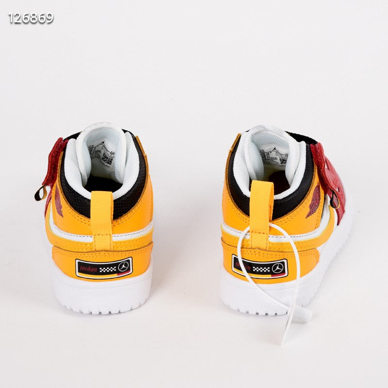 Jordan high top elastic band" red, yellow, white"
