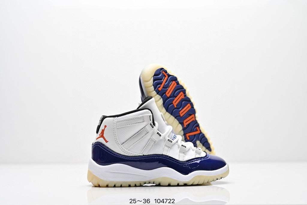 Joe 11 high-top high-quality children's shoes" basketball" white, blue"