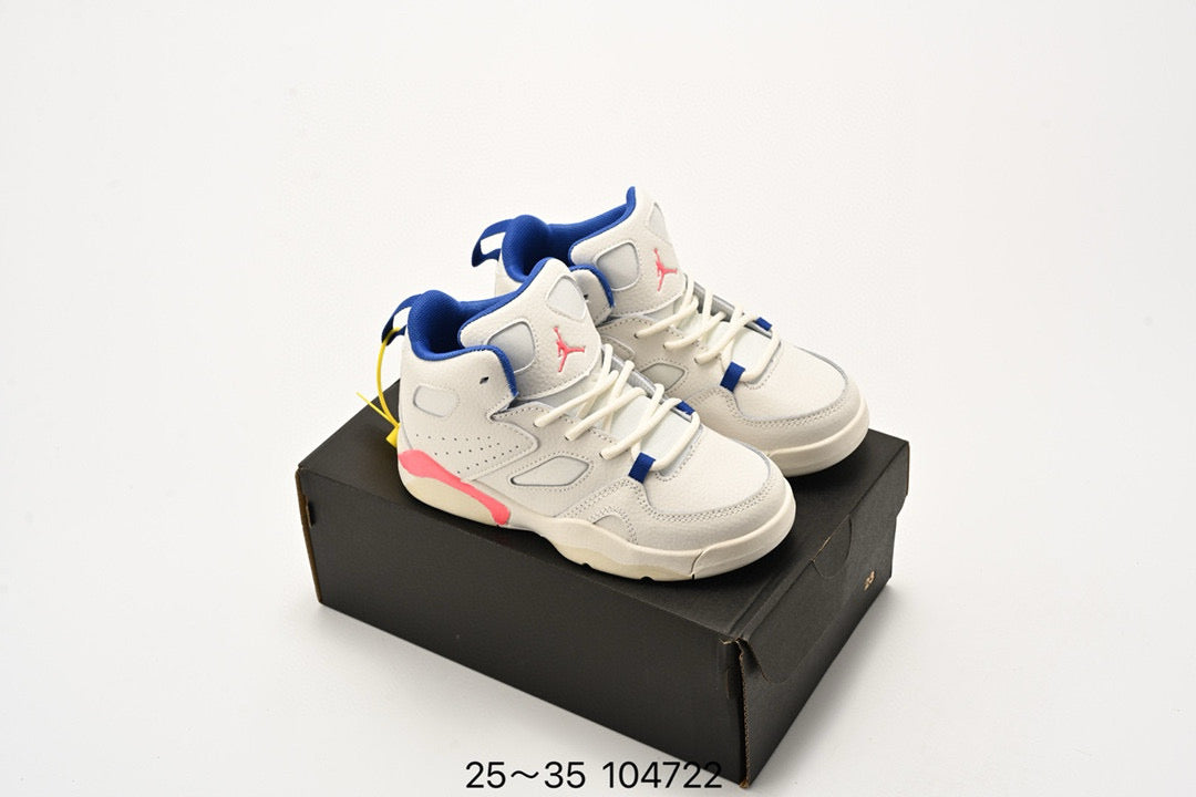 Jordan Fltclb91 series basketball shoes" white, blue, pink"